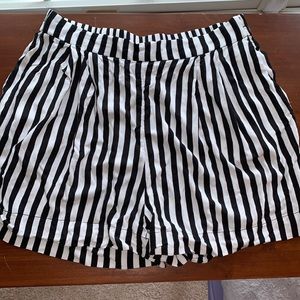 H&M Black and White Striped Shorts